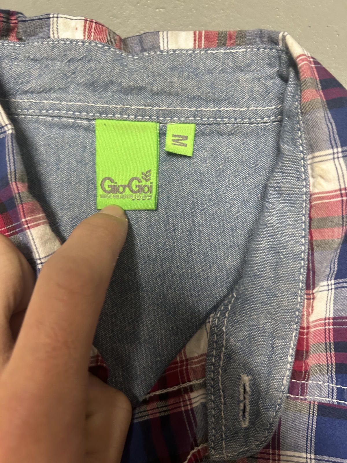 Designer Stylish Plaid Shirt with Denim Detail Size US M / EU 48-50 / 2 - 5 Thumbnail
