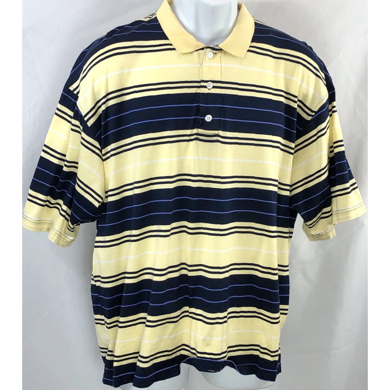 Vintage Taylor Henry Polo Shirt L Yellow Striped Short Sleeve 3 Button Casual Preppy Men Size US L / EU 52-54 / 3 - 5 Thumbnail