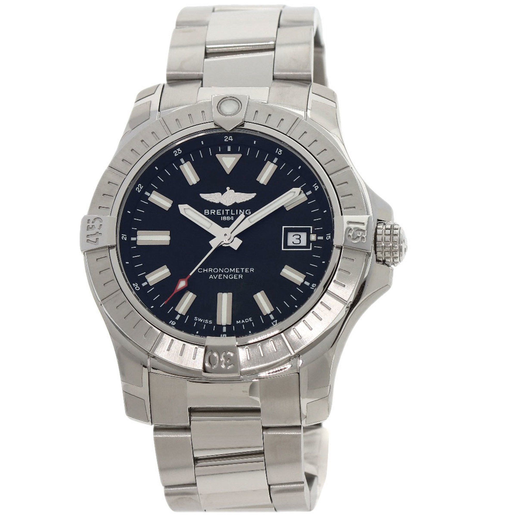 image of Breitling A17318101B1A1 Avenger Automatic 43 Watch Stainless Steel/ss Men's Breitling in Black
