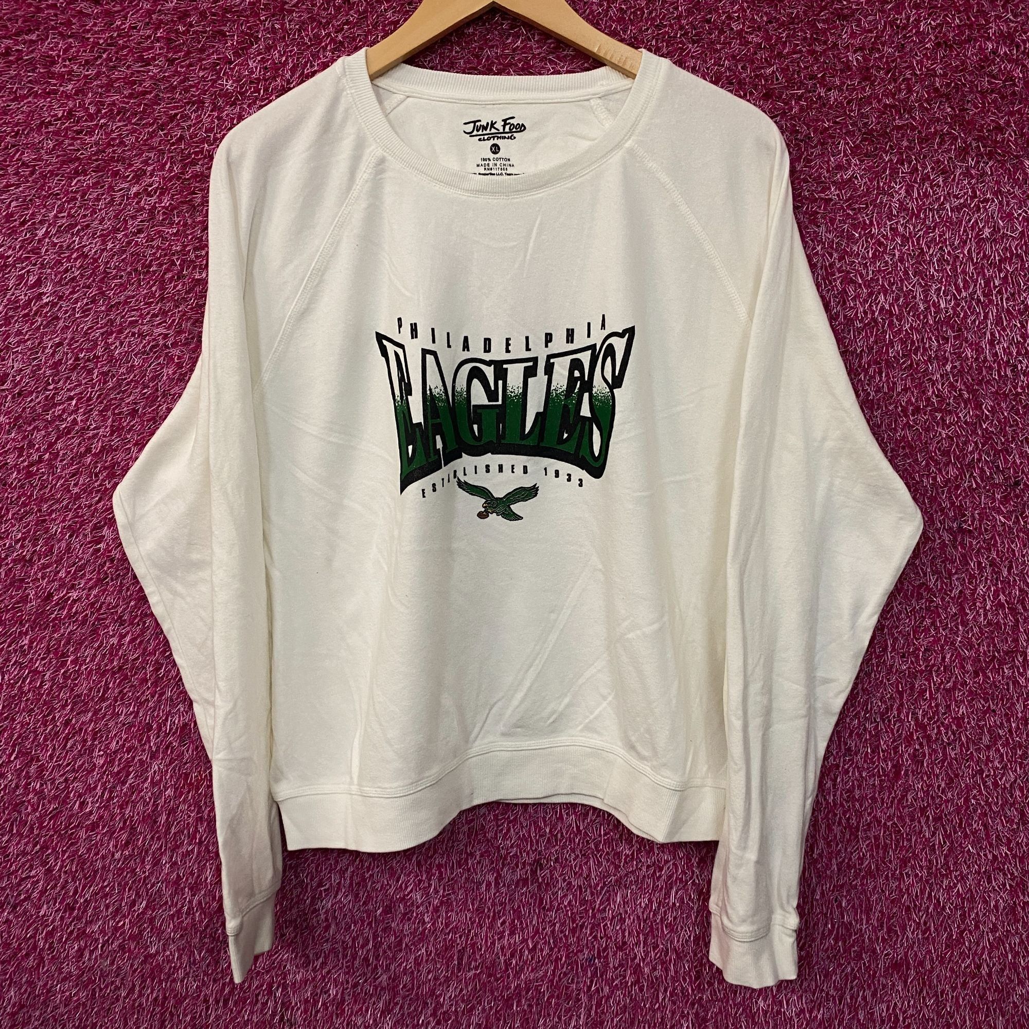 Junk Food Junk Food Clothing Philadelphia Eagles Logo Crop Crewneck Sw Size XL / US 12-14 / IT 48-50 - 1 Thumbnail