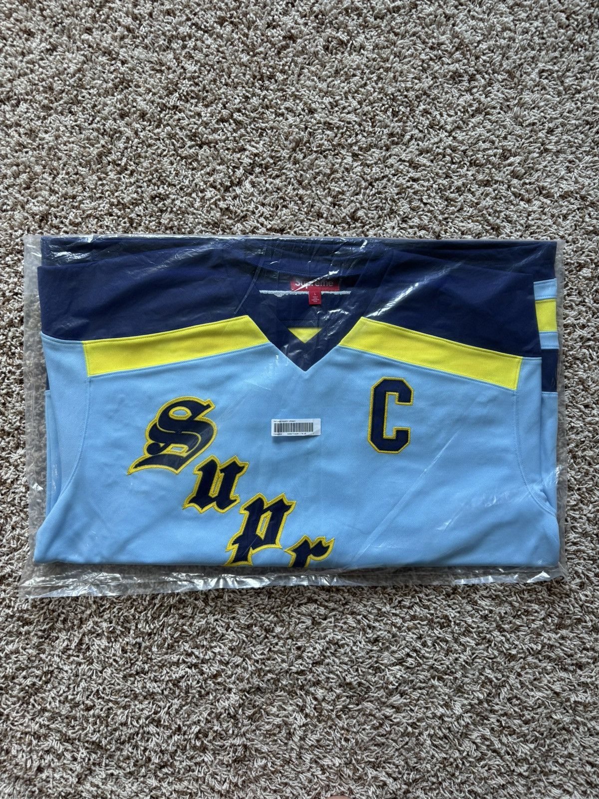 Supreme Supreme Fire & Ice Patches Hockey Jersey Light Blue Size US L / EU 52-54 / 3 - 19 Thumbnail