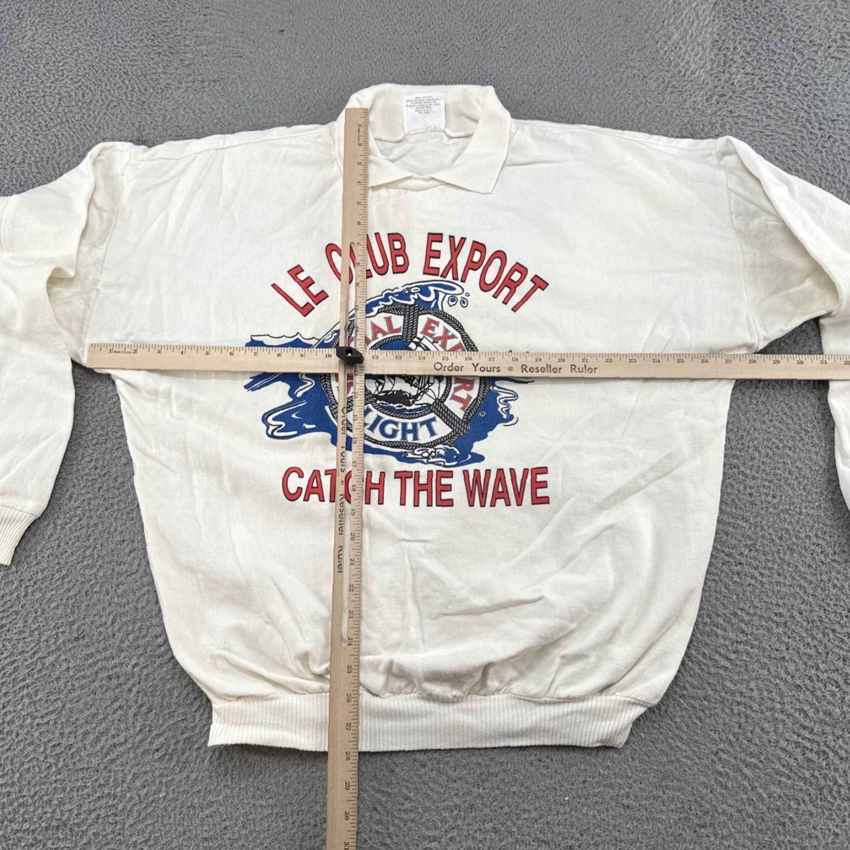 Vintage VINTAGE WEK Sweatshirt Men XL White 90s Special Export Beer Catch The Wave Club Size US XL / EU 56 / 4 - 5 Thumbnail