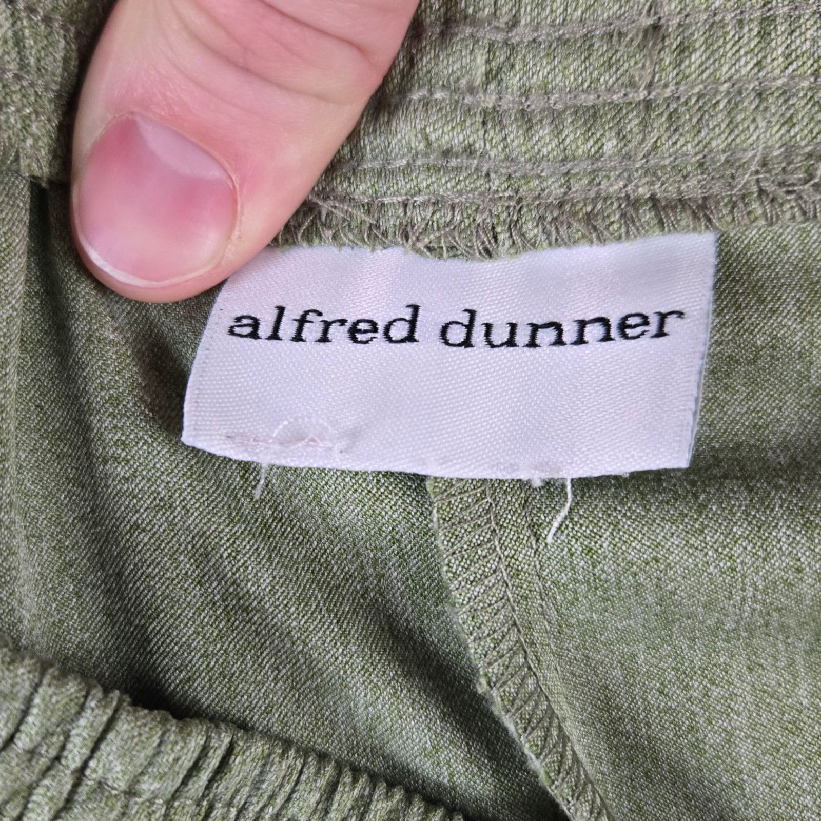 Other 90s Y2K Sage Green Elastic Waist Pants Size 14 Size 36" / US 14 / IT 50 - 4 Thumbnail