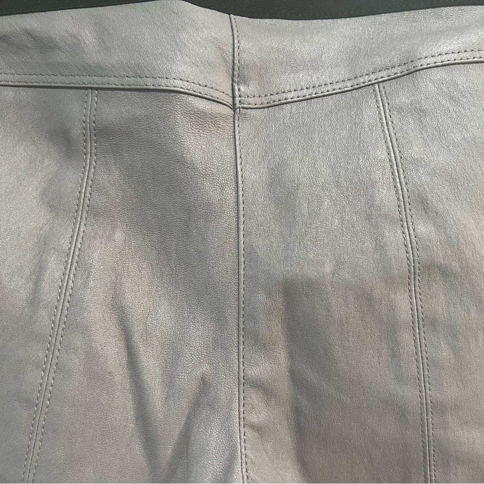 Theory Theory Ima Maximus Lamb Leather Leggings Gray Size 6 NWT Size 28" / US 6 / IT 42 - 6 Thumbnail