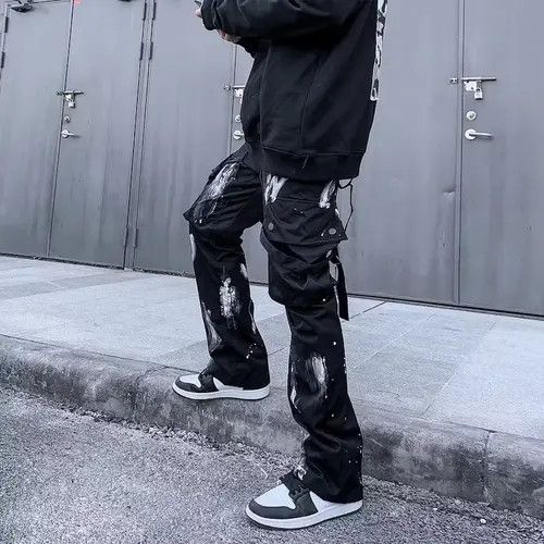 image of Vintage Graffiti Streetwear Pants in Black, Men's (Size 32)