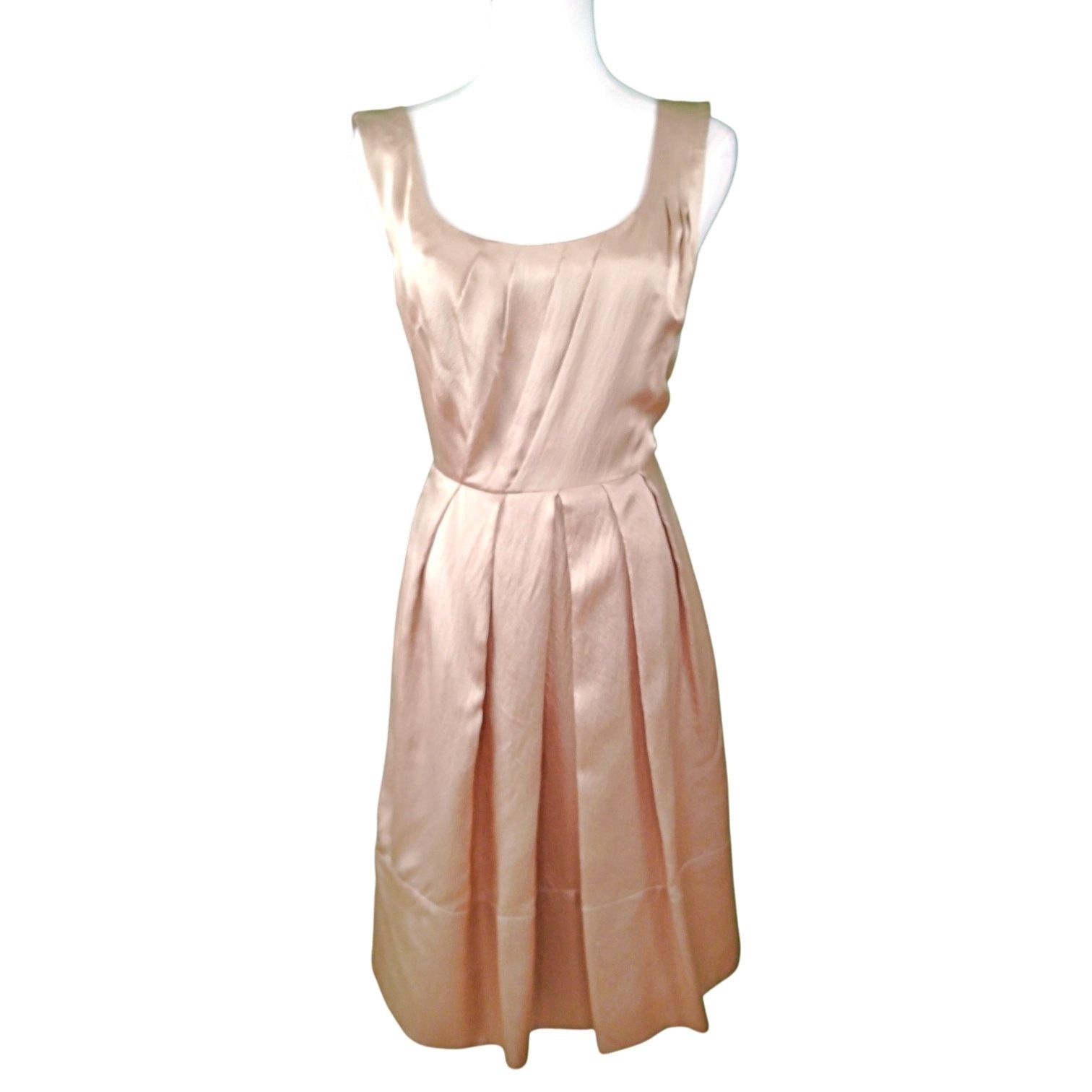 Banana Republic Banana Republic 100% Gold Silk Pleated Lined Cocktail Dress Size M / US 6-8 / IT 42-44 - 1 Thumbnail