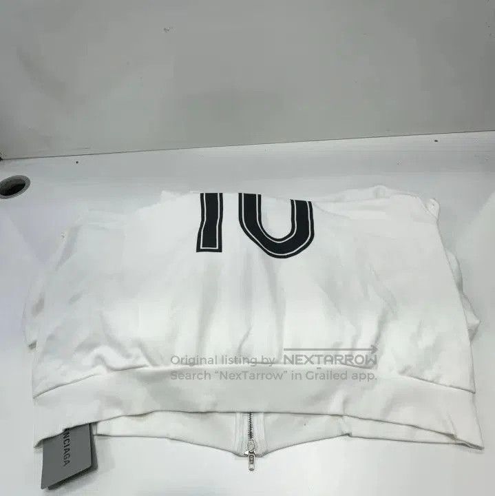 Balenciaga Balenciaga Stylish White Hooded Zip Sweatshirt. Size US XS / EU 42 / 0 - 8 Thumbnail