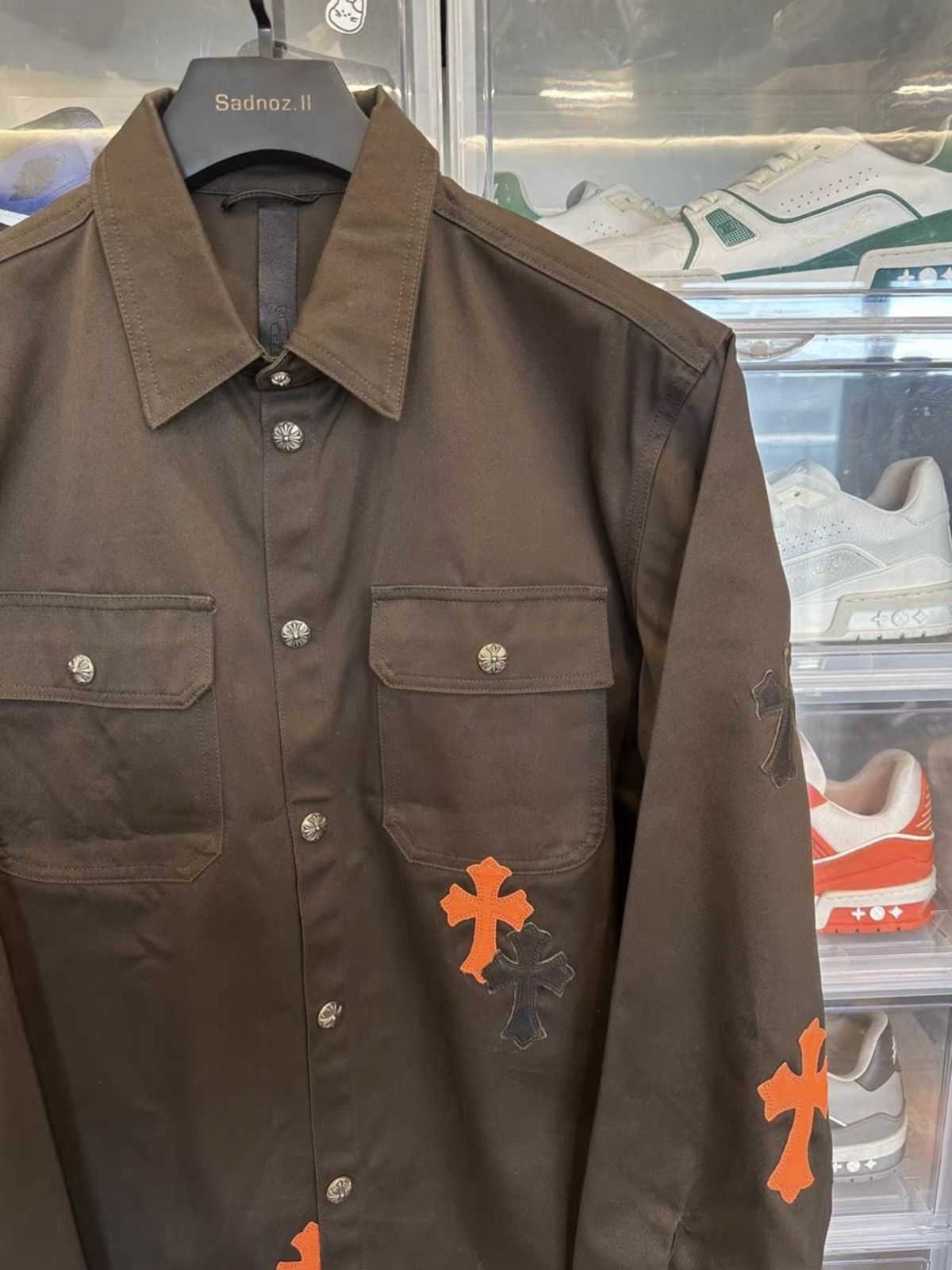 Chrome Hearts Chrome hearts work dog leather cross patch shirt jacket Size US XL / EU 56 / 4 - 3 Thumbnail