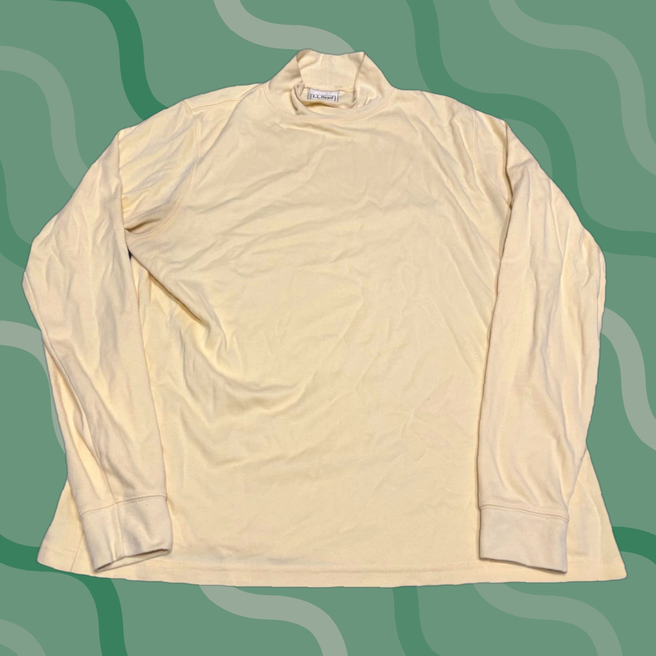 Vintage VINTAGE LL Bean Mock Neck Long Sleeve T-Shirt Women's USA Yellow L Size L / US 10 / IT 46 - 1 Thumbnail