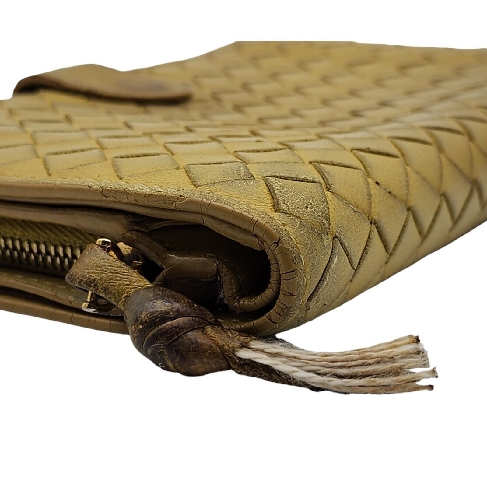Bottega Veneta Intrecciato Woven Leather Continental Wallet Yellow Size ONE SIZE - 4 Thumbnail