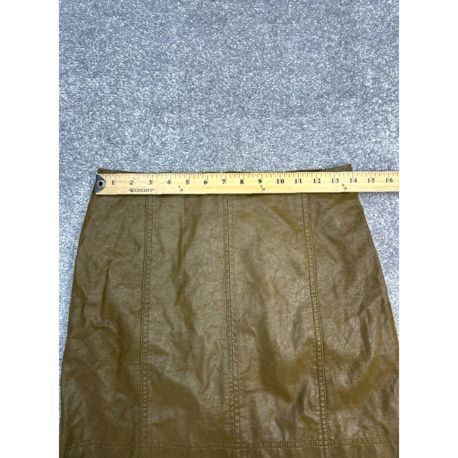 Free People Free People Modern Femme Vegan Suede Mini Skirt Womens 4 Green Lined Back Zip Size 27" / US 4 / IT 40 - 4 Thumbnail