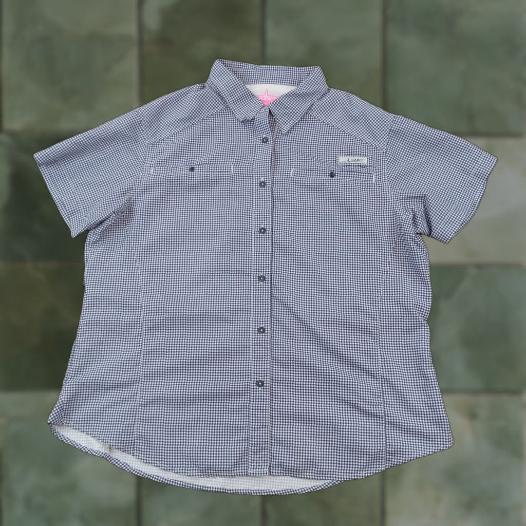 Habitat Habit Women's Blue White Check Button-Up Shirt XXL Short Sleeve Breathable Casual Size XXL / US 16-18 / IT 52-54 - 1 Thumbnail