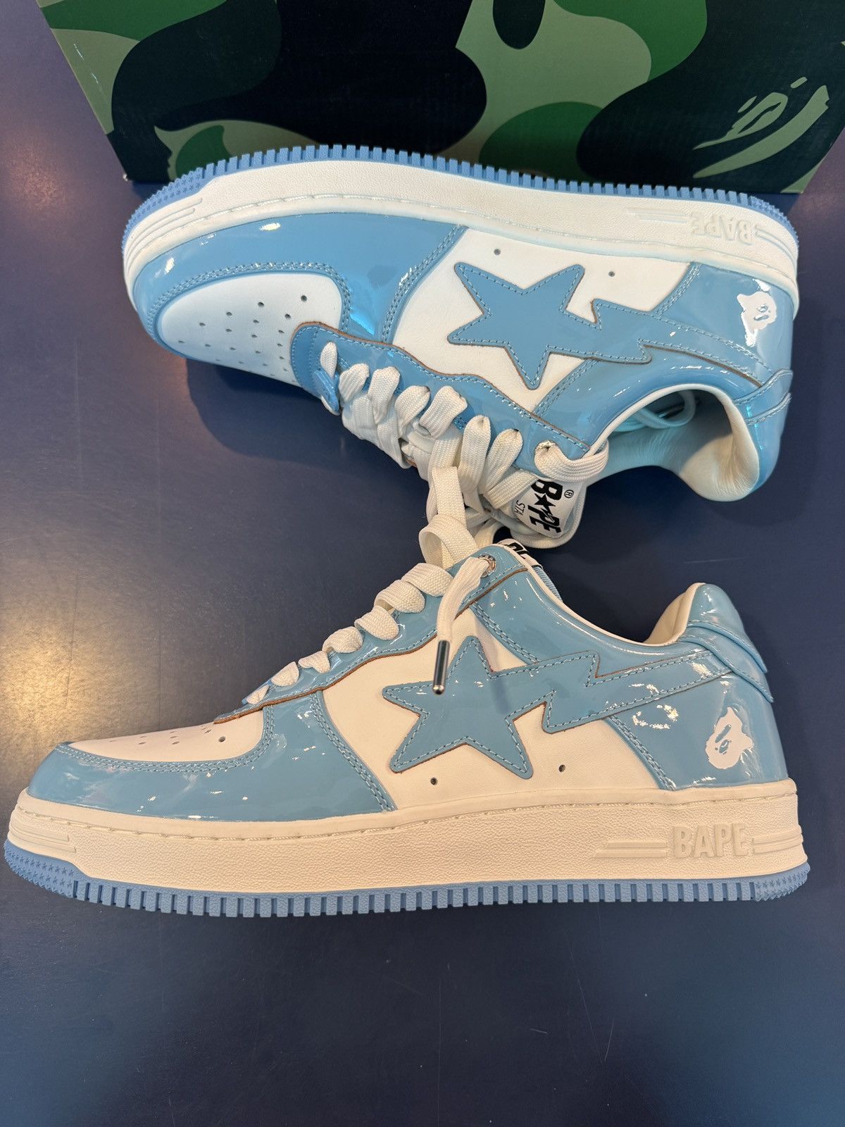 Bape BAPE STA Patent Leather Baby Blue Size US 9.5 / EU 42-43 - 2 Thumbnail