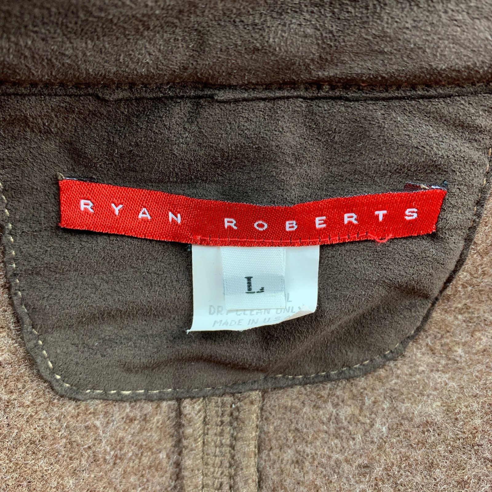 Other RYAN ROBERTS Size L Brown Wool Zip Up Jacket Size US L / EU 52-54 / 3 - 5 Thumbnail