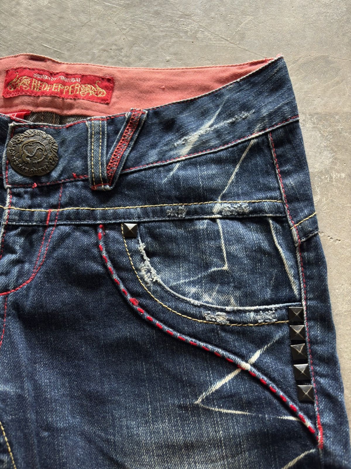Hysteric Glamour FLARE RED PEPPER JEANS RED LABEL japanese distressed punk Size US 29 - 10 Thumbnail