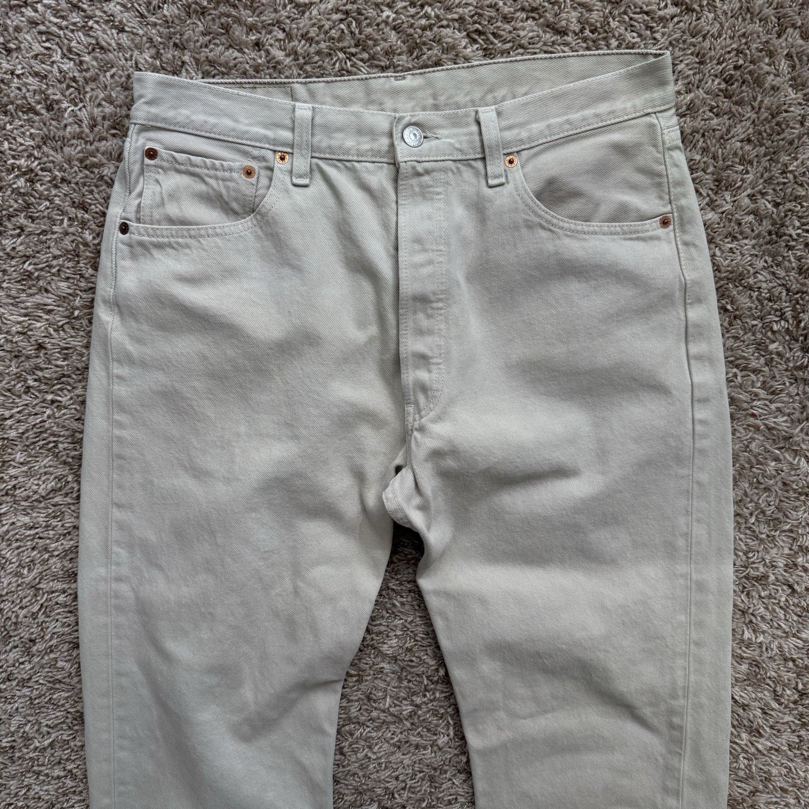 Levi's × Vintage Vintage Levi’s USA 501 Beige Tan Denim Jeans Pants CROPPED Size US 31 - 8 Thumbnail