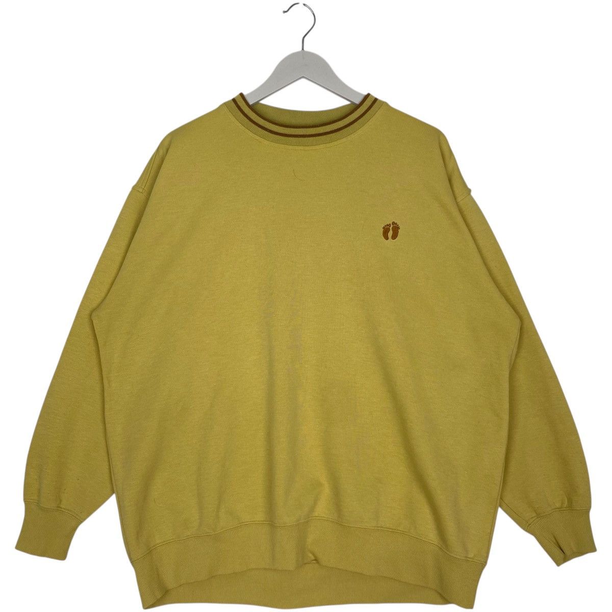 Vintage Han Teng Sweatshirt Crewneck Small Logo Yellow