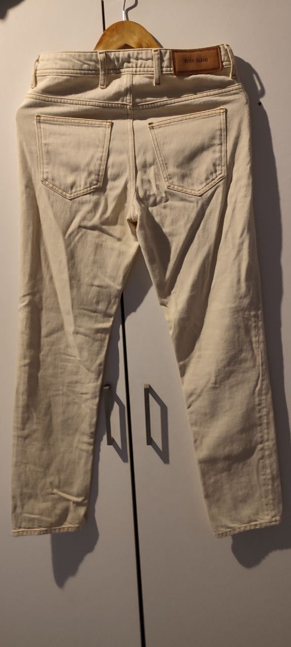 River Island River Island white slim fit mens jeans 28/32 Size US 28 / EU 44 - 2 Thumbnail
