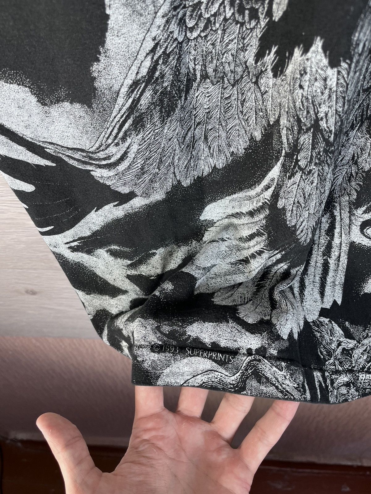 Fruit Of The Loom Vintage 1993 Flying Eagle AOP Single Stitched Graphic Tee Size US L / EU 52-54 / 3 - 13 Thumbnail