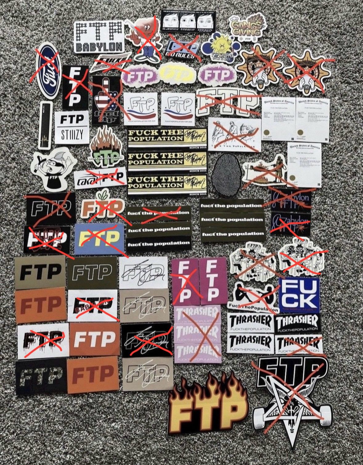 FUCT × Fuck The Population FTP Sticker Bundle Lot Size ONE SIZE - 1 Thumbnail
