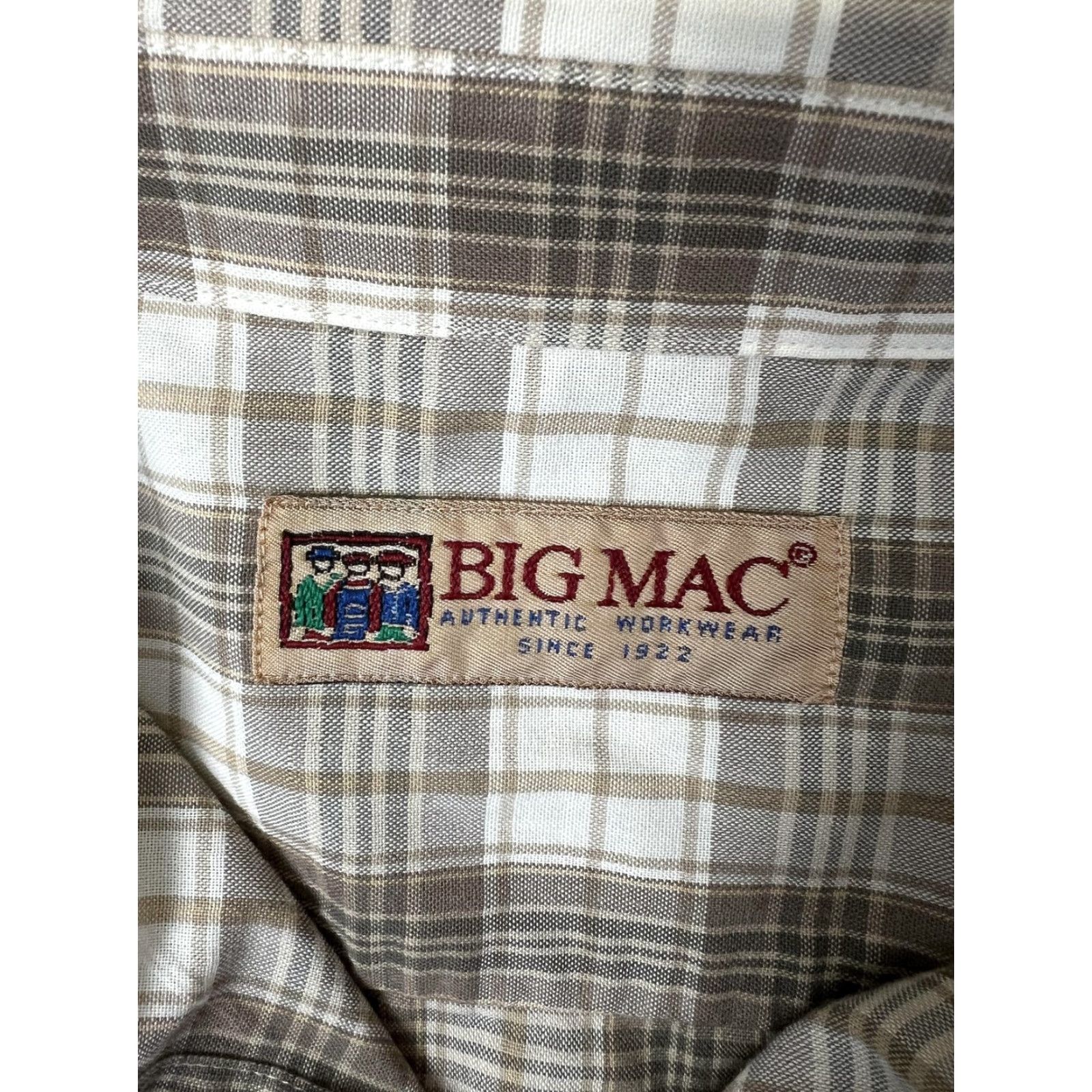 Vintage VTG Big Mac Shirt Mens 2XL Brown Plaid Long Sleeve Button Front Workwear Casual Size US XXL / EU 58 / 5 - 5 Thumbnail