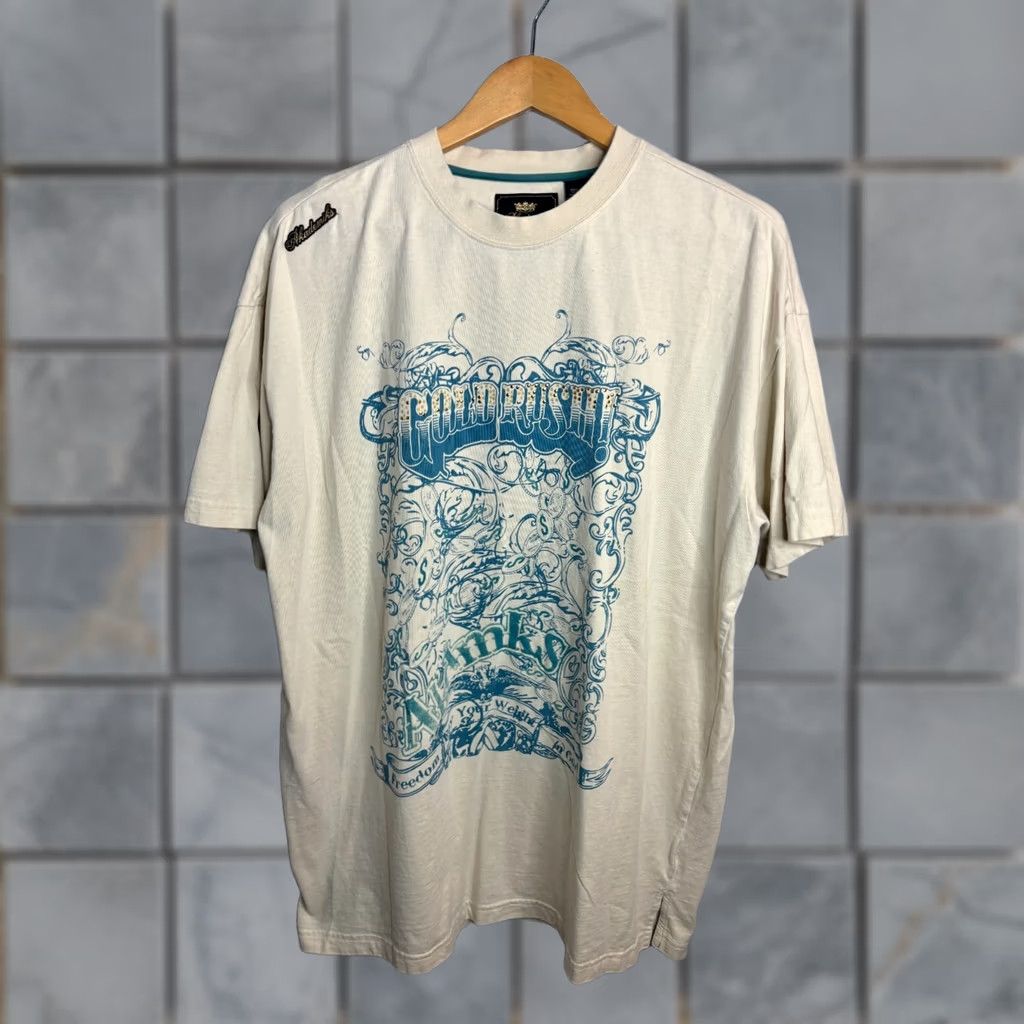 Akademiks VINTAGE Akademiks Tee T-Shirt Crew Neck S/S Men's XL Beige 1366 Graphic Print Music Logo T-Shirt Mens Size US XL / EU 56 / 4 - 1 Thumbnail