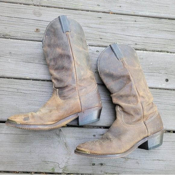 Vintage Vintage 80s Laredo Slouchy Western Boho Brown Leather Distre Size US 8.5 / EU 41-42 - 2 Thumbnail