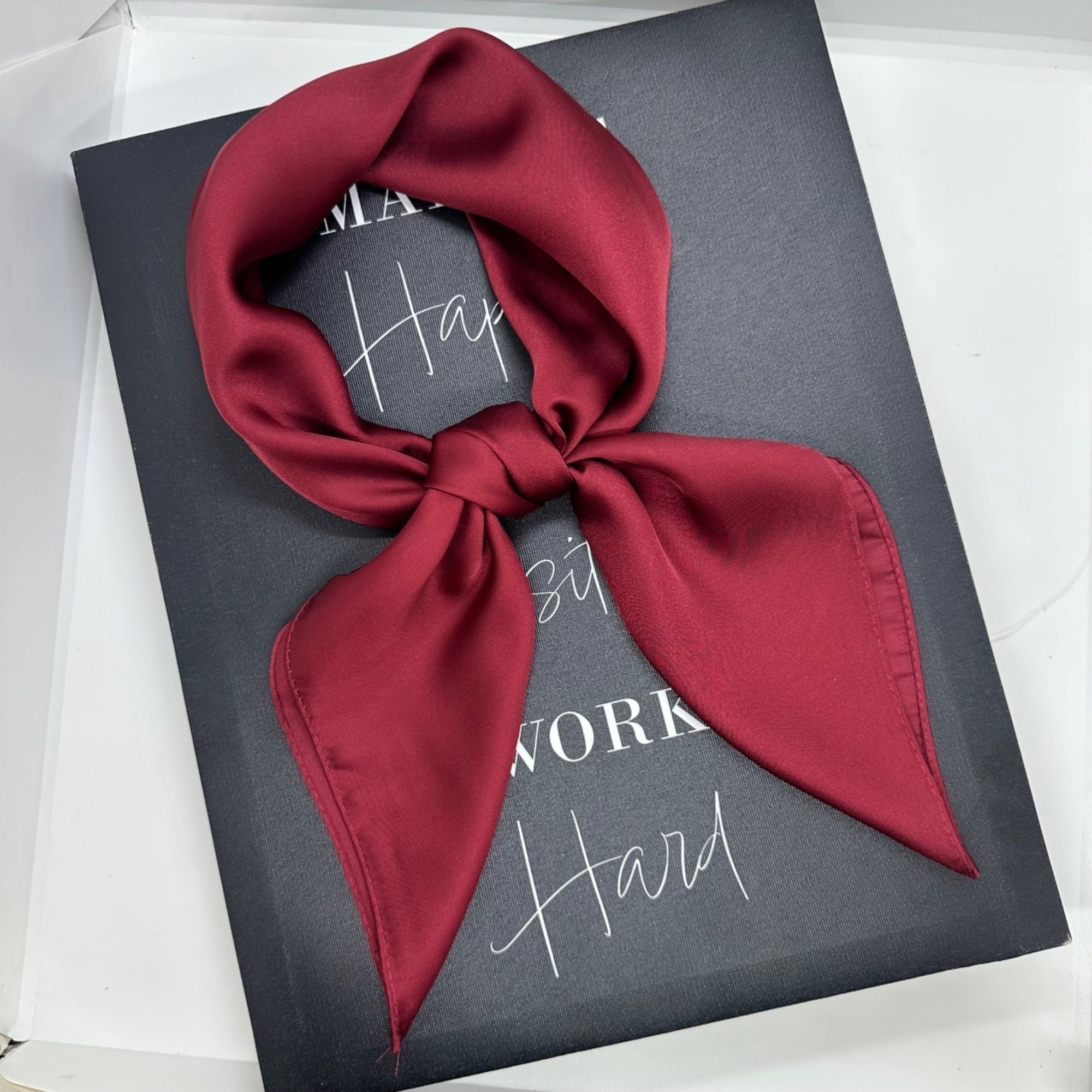 Other Elegant Bandana CLASSIC Burgundy Hijab Square Scarf Solid pr Size ONE SIZE - 2 Thumbnail