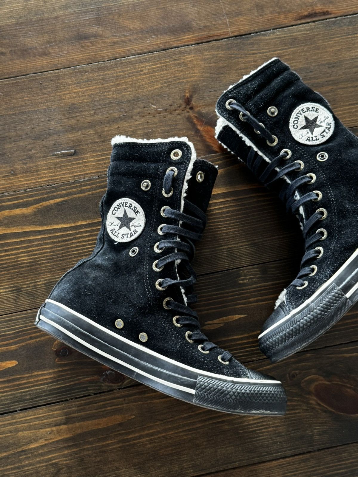 Y2K Converse Faux Fur Glamour Fuzzu High Top Sneakers