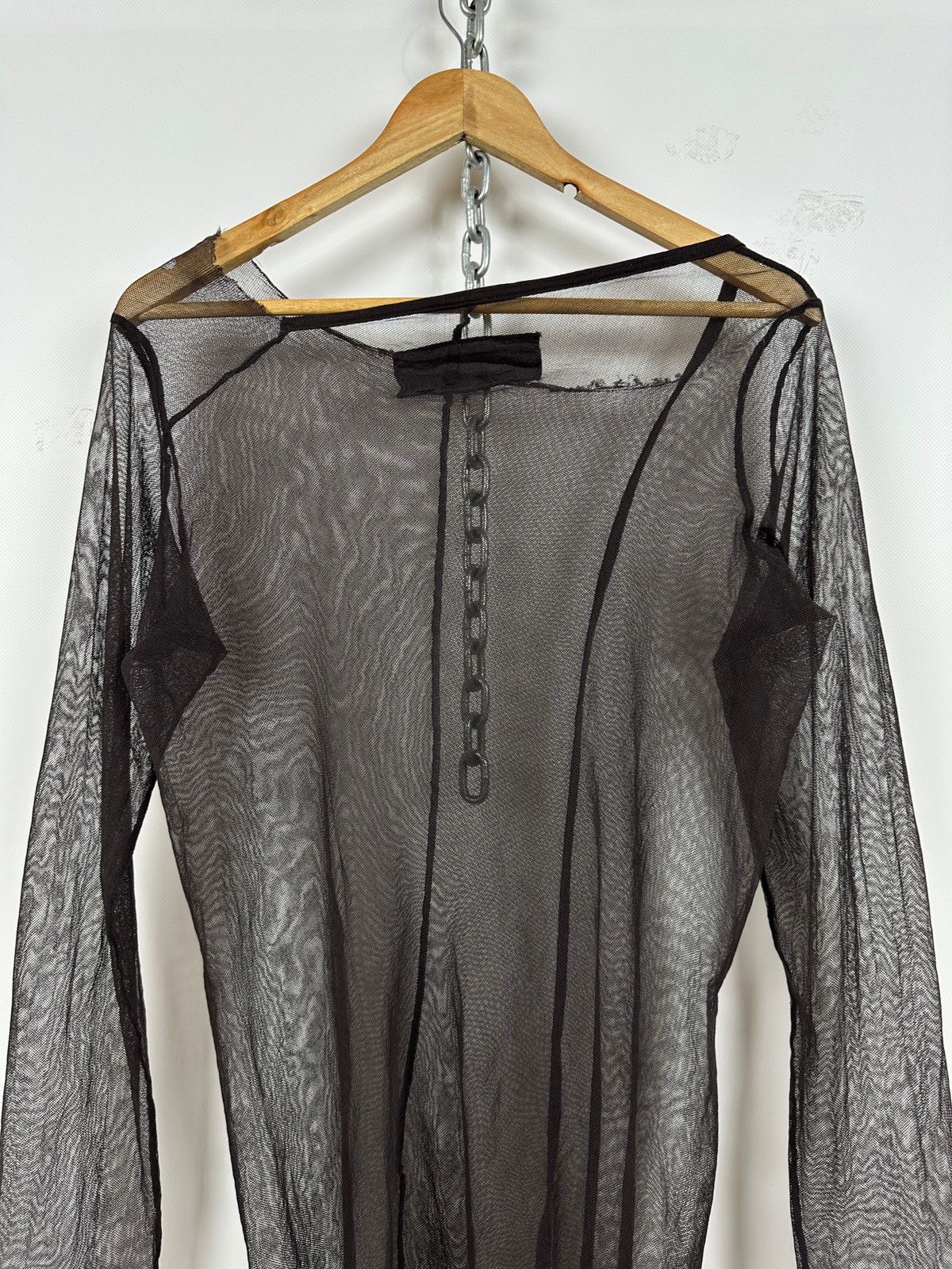 Rundholz Rundholz Brown Asymmetrical Sheer Mesh Long Sleeve Top Size S / US 4 / IT 40 - 17 Thumbnail