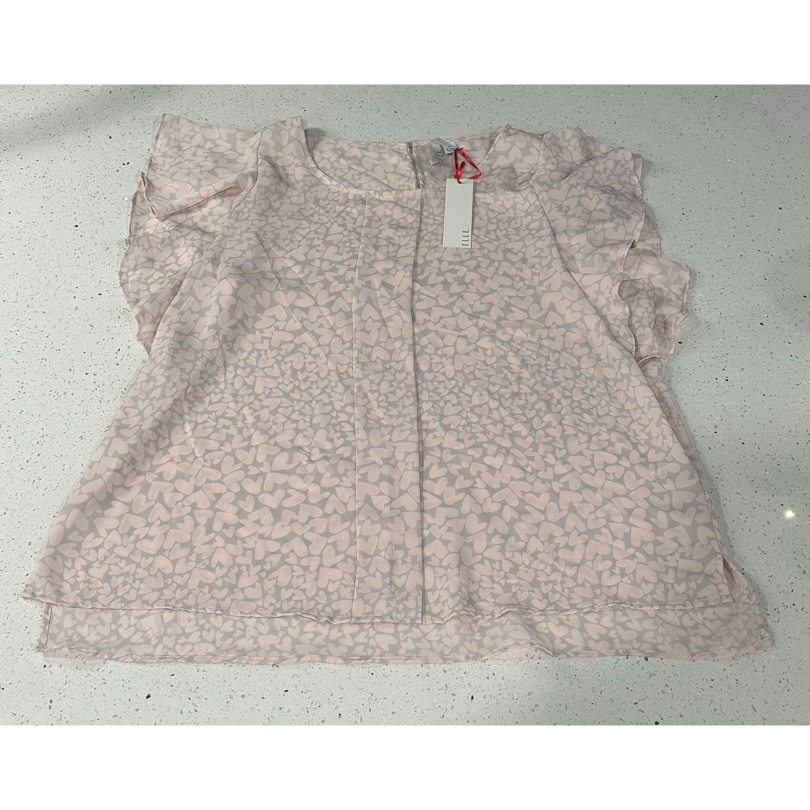 Other Elle Womens Blouse Small pink floral pullover stretch Sz XL Size XL / US 12-14 / IT 48-50 - 1 Thumbnail