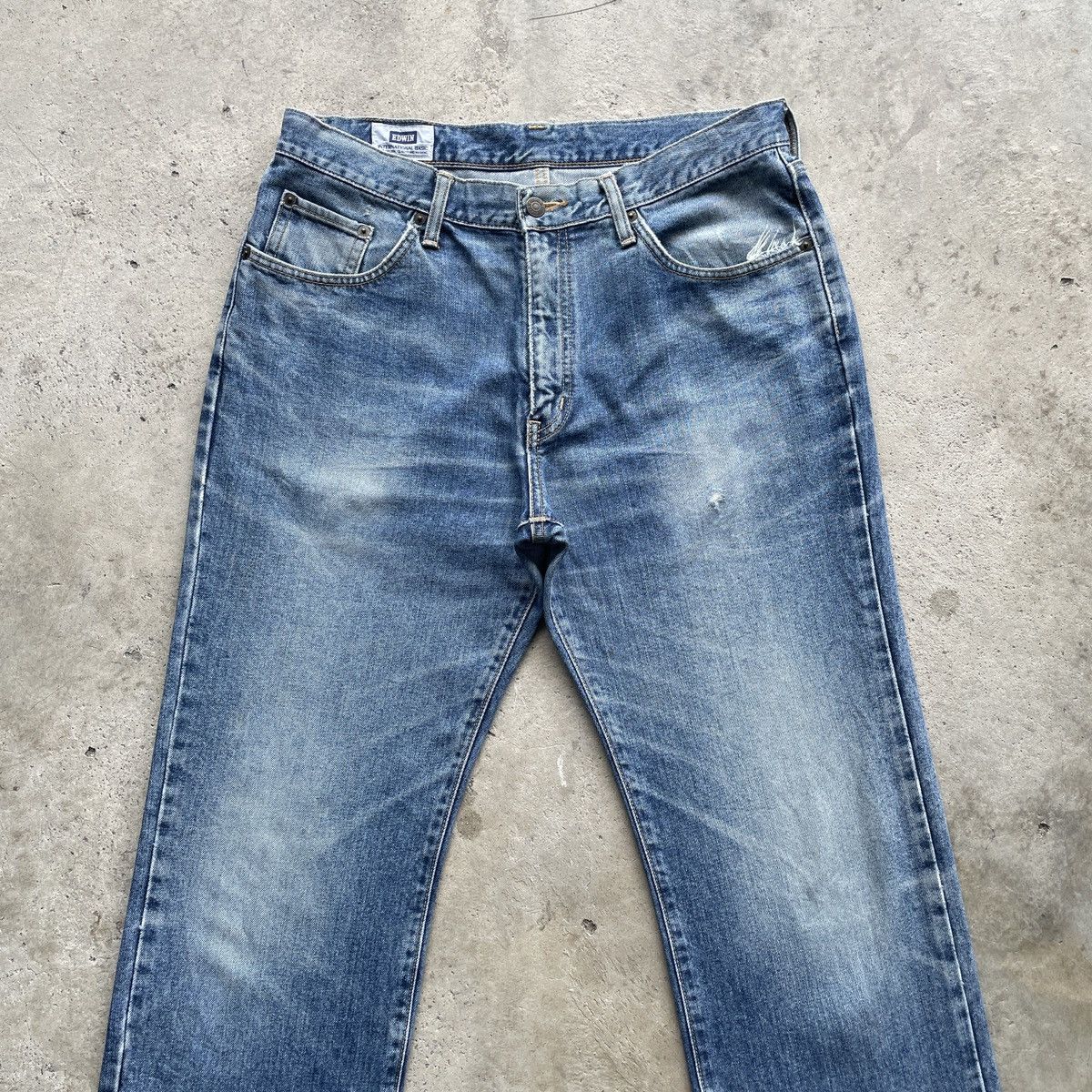 Edwin Vintage Edwin 403 Jeans Faded Denim Pants W33x29.5 Size US 33 - 3 Thumbnail