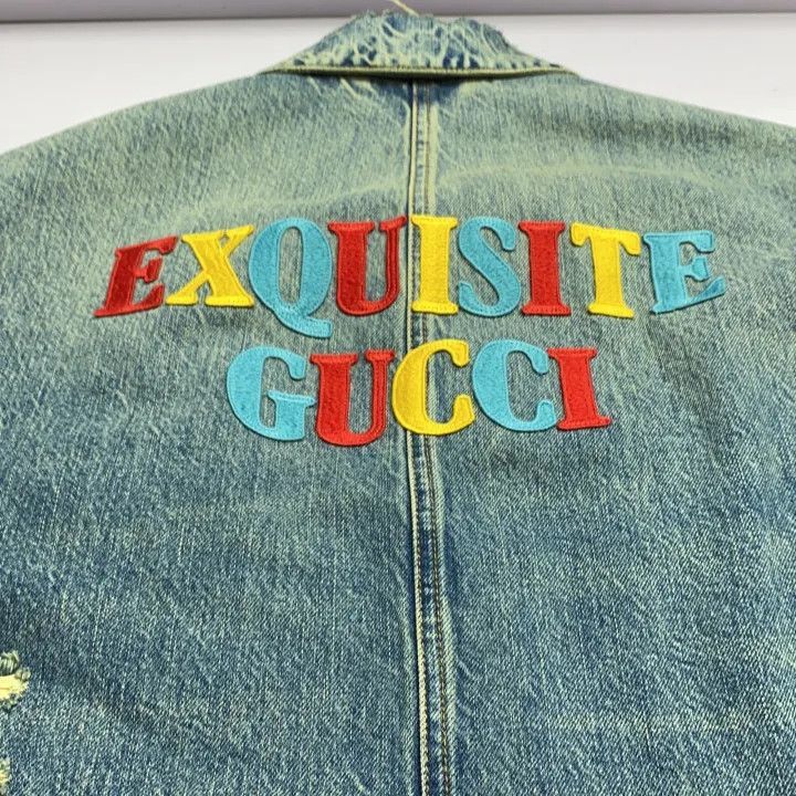 Gucci Gucci Embroidered Logo Long Sleeve Denim Jacket-2507 Size US M / EU 48-50 / 2 - 6 Thumbnail