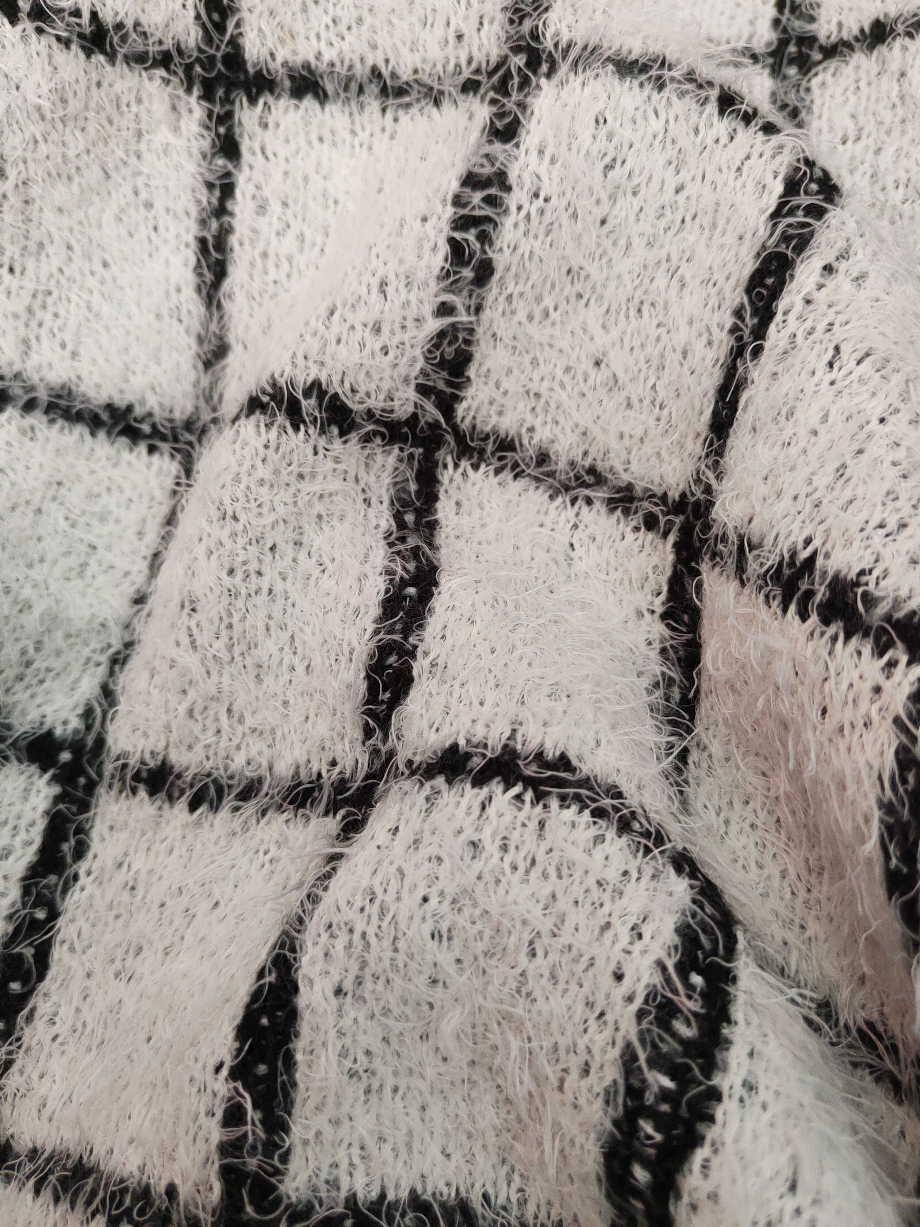 Homespun Knitwear × Japanese Brand × Vintage Japan Black Cream Shag Shaggy Fur Mohair Knitwear #S1907 Size M / US 6-8 / IT 42-44 - 10 Thumbnail