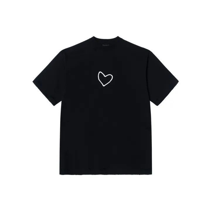 Balenciaga Balenciaga Heart Print Short Sleeve T-Shirt 0079-2507 Size US M / EU 48-50 / 2 - 1 Thumbnail