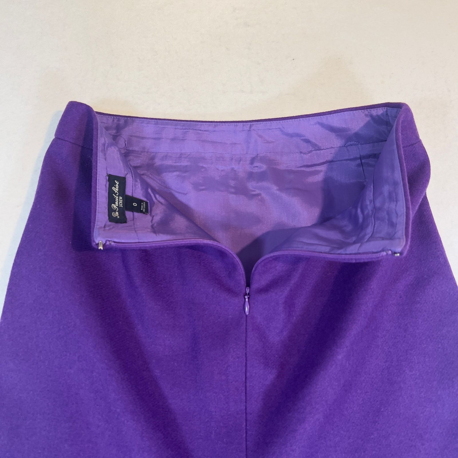 J.Crew J Crew The Pencil Skirt 0 Above Knee Wool Blend Purple Lined Size 25" / US 0 / IT 36 - 12 Thumbnail