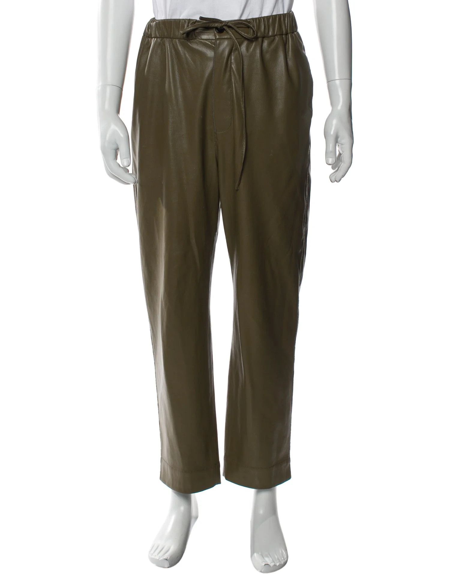 Nanushka Nanushka Vegan Leather Relaxed Pants Olive brown pants Size US 32 / EU 48 - 1 Thumbnail