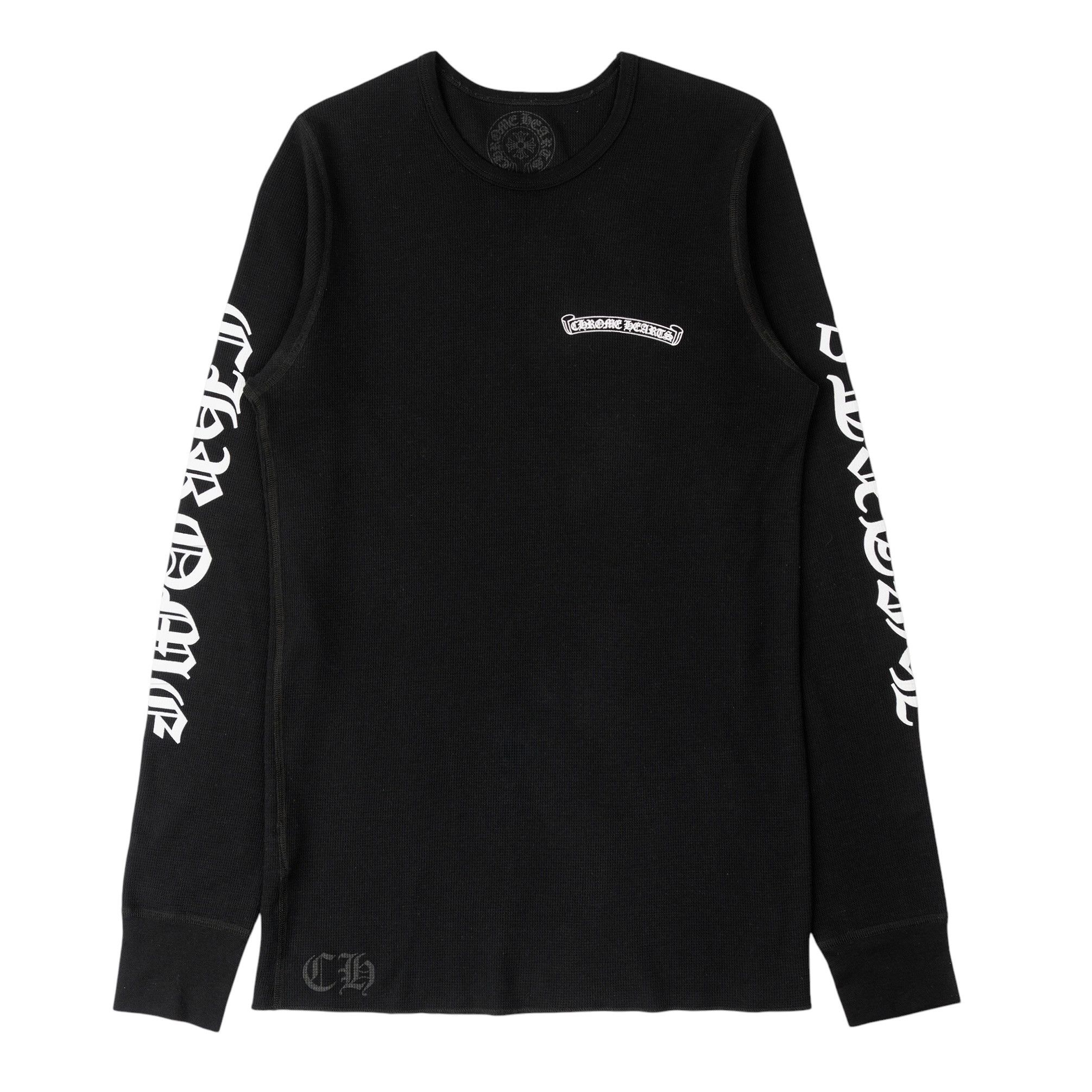 Chrome Hearts Scroll Logo Thermal Long Sleeve Tee Shirt Black White Size US L / EU 52-54 / 3 - 1 Thumbnail