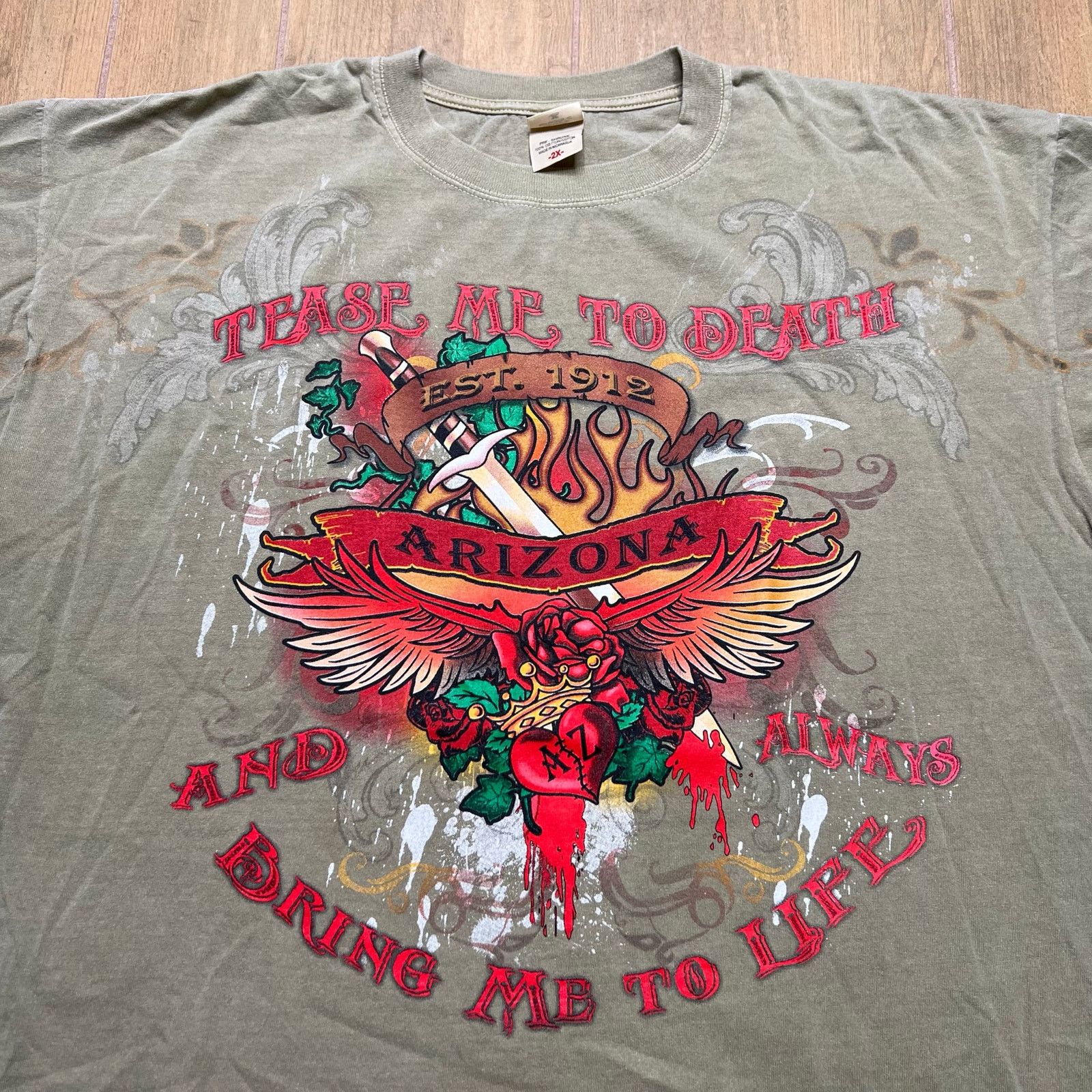 Vintage Vintage Arizona brand graphic t-shirt Men Sz 2XL Rose Hearth Size US XXL / EU 58 / 5 - 9 Thumbnail