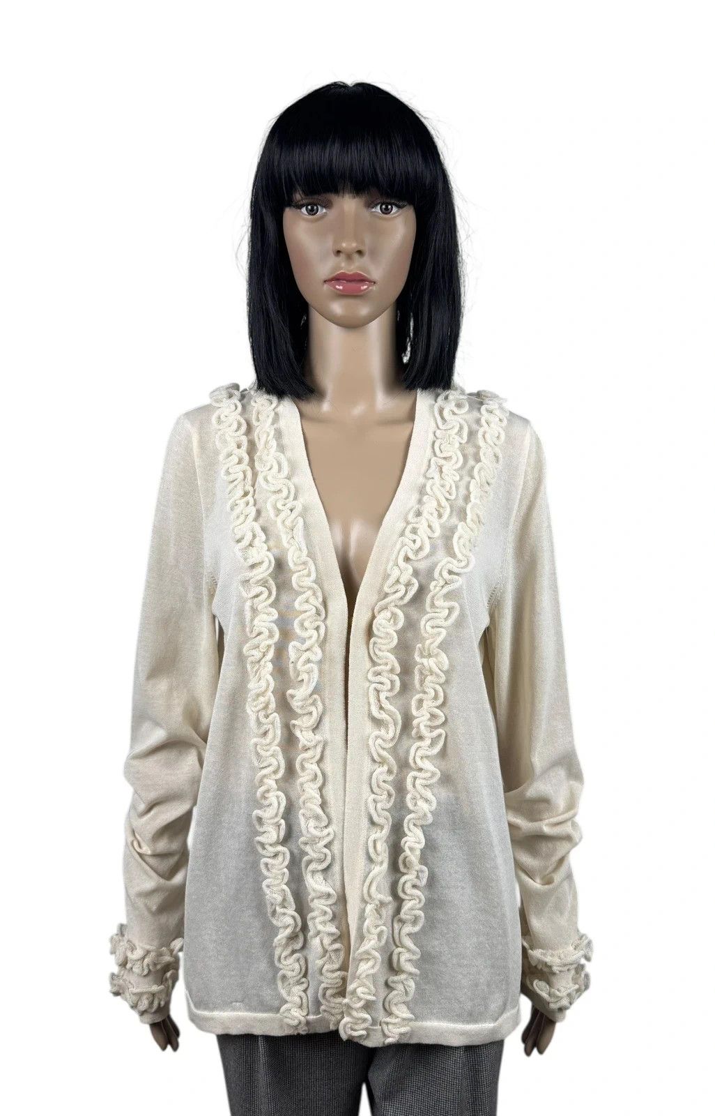 Wolford Wolford Ruffle Cardigan Cream Cotton Polyamide size M Size M / US 6-8 / IT 42-44 - 1 Thumbnail