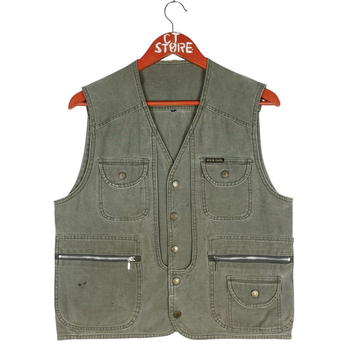 Japanese Brand Vintage Ruck Dam Multi Pocket Utility Vest Size US M / EU 48-50 / 2 - 1 Thumbnail