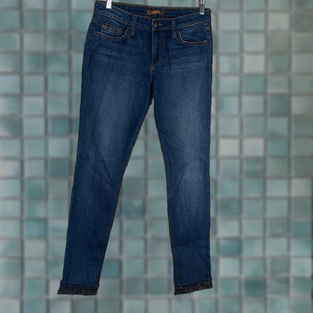 Vintage Joes Jeans Women’s Skinny Jeans 28 Leopard Blue Denim Made in USA Womens Size 28" / US 6 / IT 42 - 1 Thumbnail