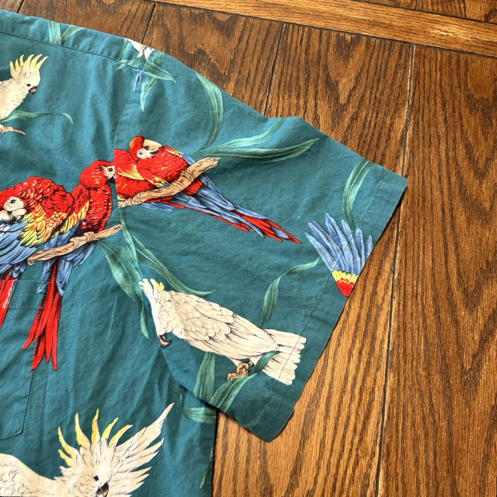 Paradise Found VINTAGE Paradise Found Men's Parrot Hawaiian Shirt Size 4XL USA Made Teal Blue Size US XXL / EU 58 / 5 - 3 Thumbnail