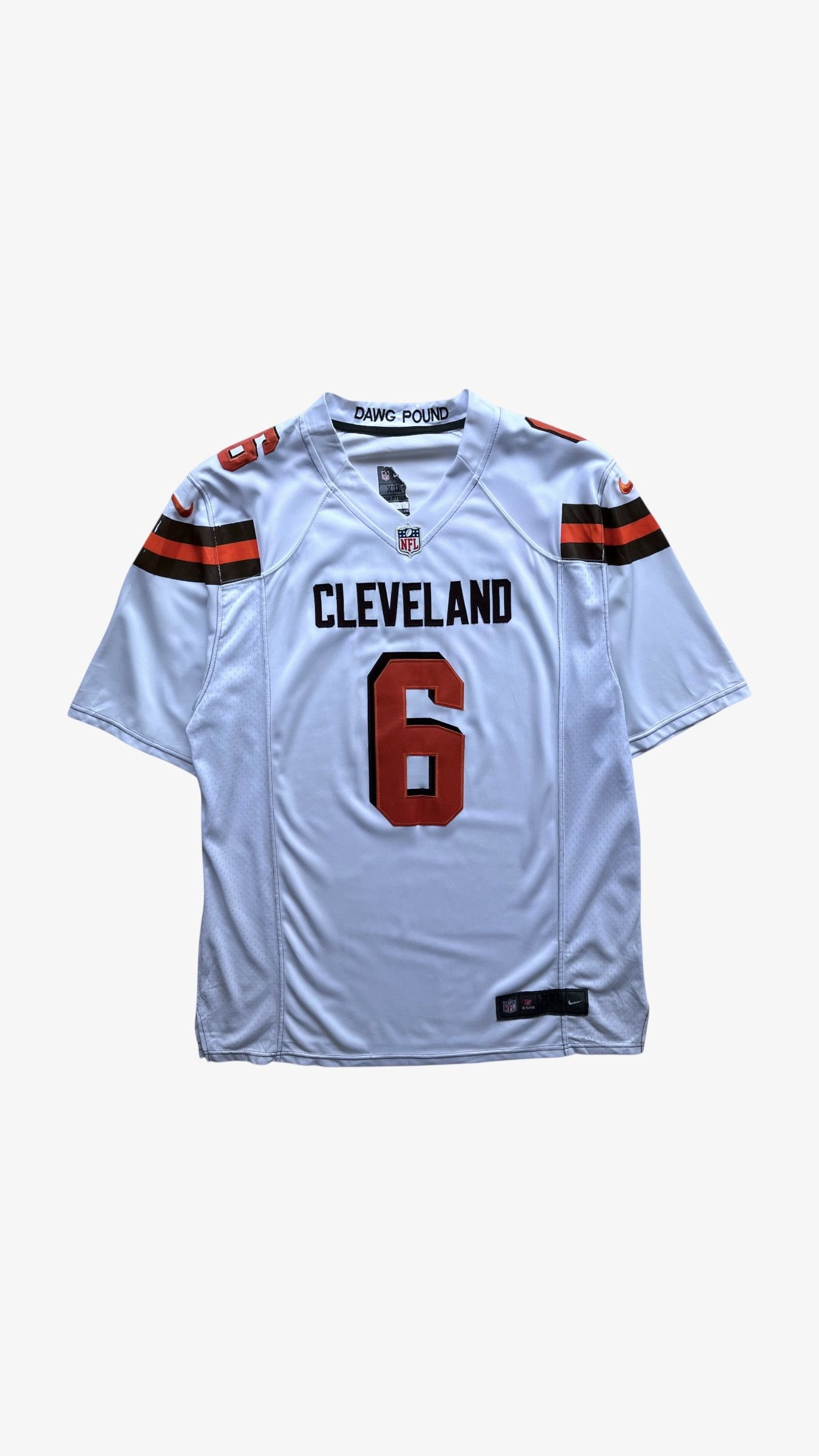 Men's Nike NFL Cleveland Brown 6 Baker Mayfield White Jersey