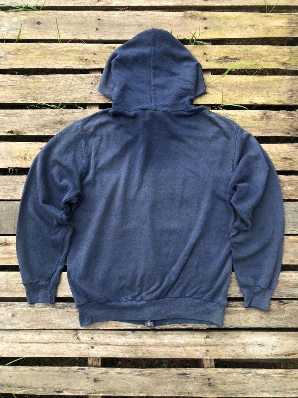 Hanes × Vintage Vintage 90s Hanes Plain Faded Zipper Hoodie Size US M / EU 48-50 / 2 - 2 Thumbnail