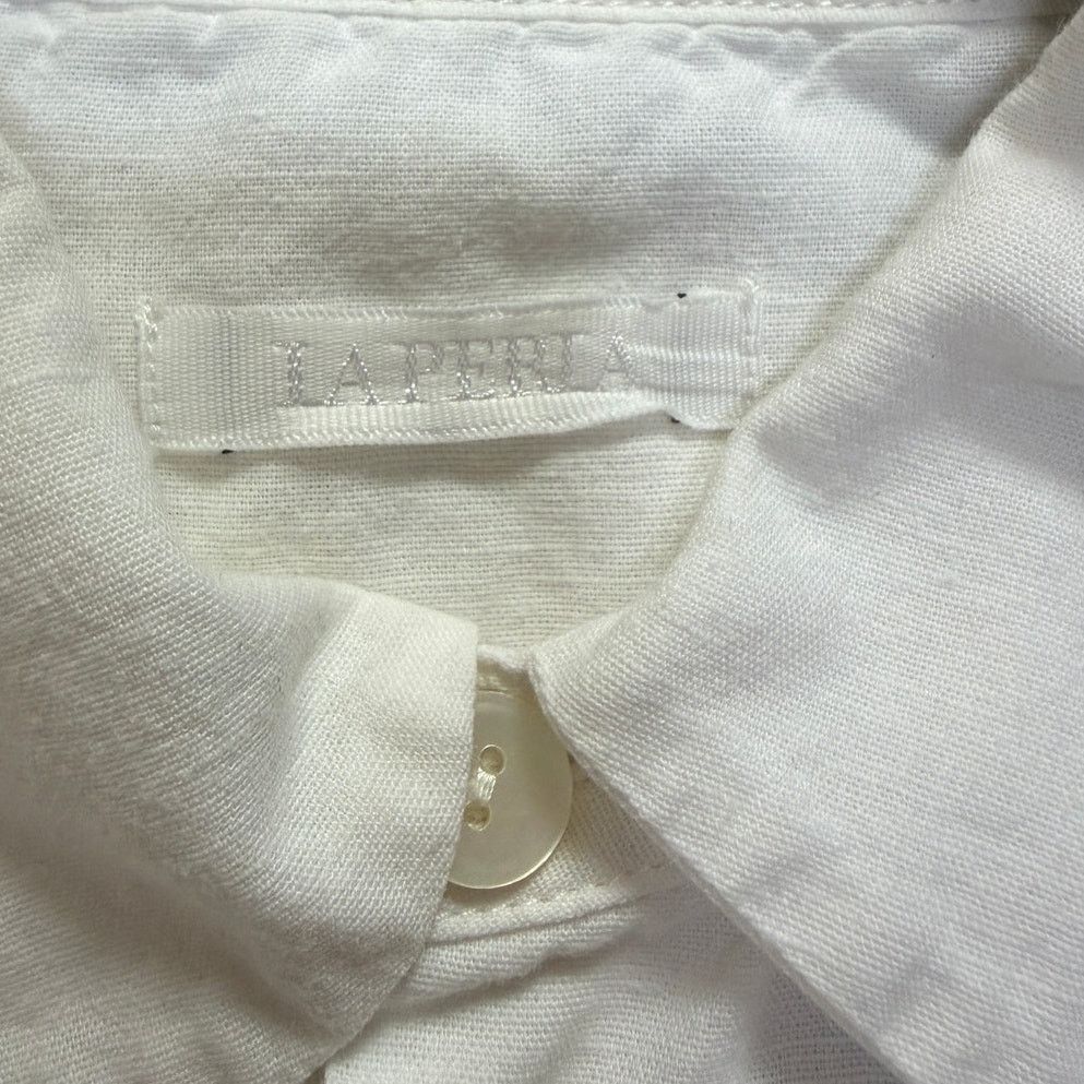 La Perla La Perla Cotton White Button-Down Shirt Size US L / EU 52-54 / 3 - 3 Thumbnail