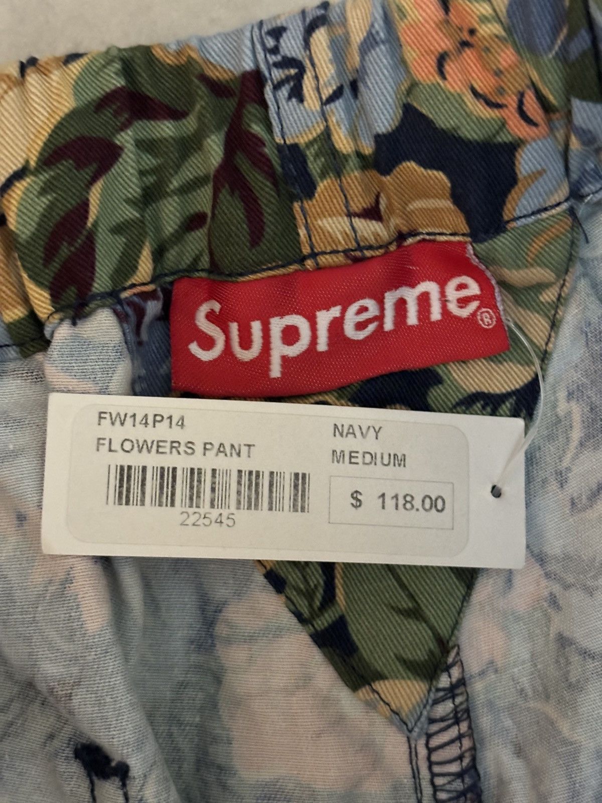 Supreme rare new w/tags FW 2014 Supreme Floral Flower navy pants Size US 30 / EU 46 - 9 Thumbnail