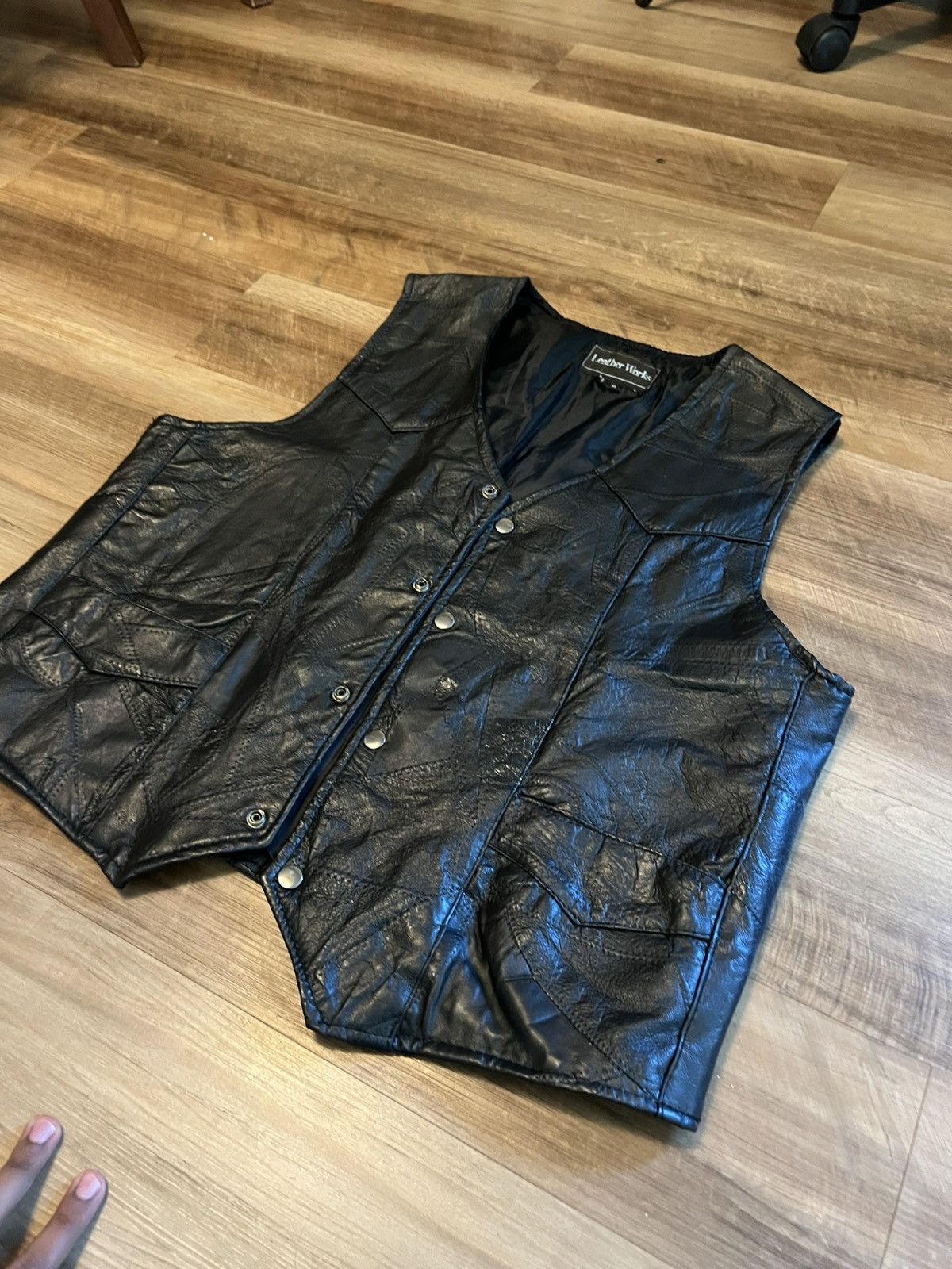 Genuine Leather 100% Leather vintage vest Size US L / EU 52-54 / 3 - 2 Thumbnail