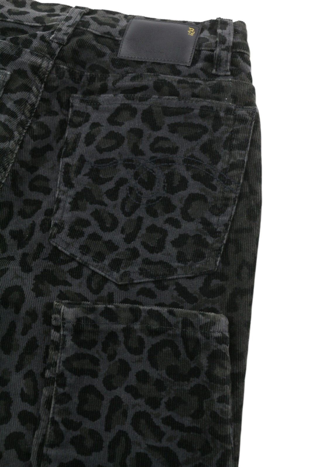 R13 HIGH RISE SKINNY 27 Leopard Corduroy Grey Trousers 85836 Size 27" / US 4 / IT 40 - 6 Thumbnail