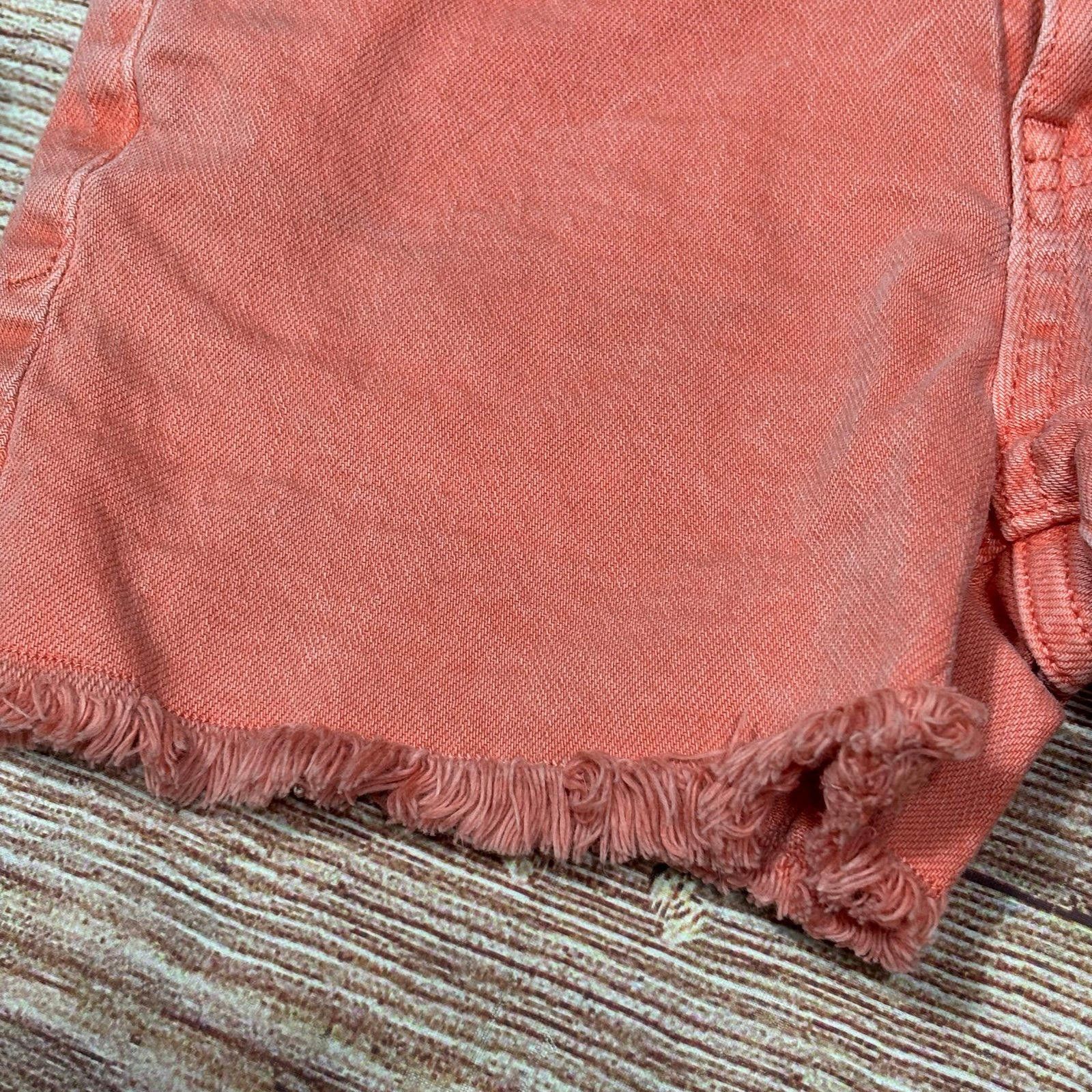 Other Cat & Jack Girls' Coral Frayed Hem Denim Shorts Size 8 Size 24" / US 00 / IT 34 - 3 Thumbnail